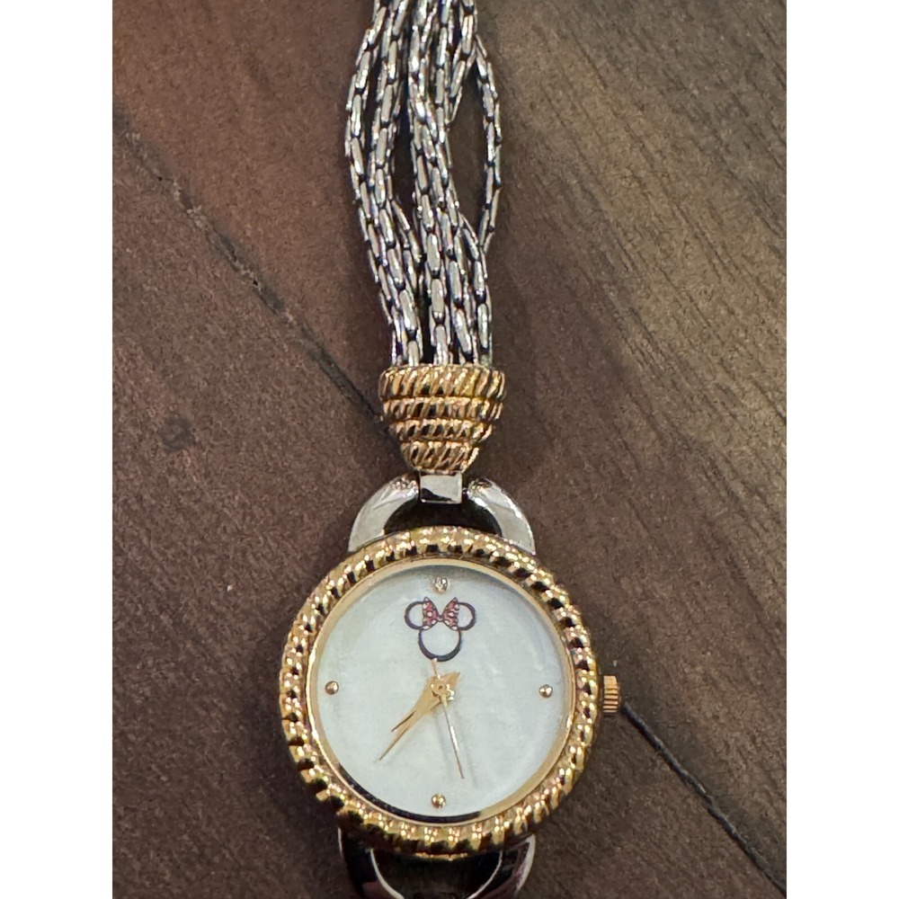 Disney Parks Minnie Mouse Two-Tone Bracelet Watch Original Authentic Disney Pink - Picture 8 of 16